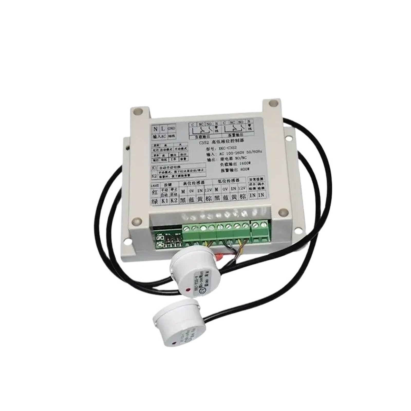 EDEDE Sensor de Nivel de líquido, Sensores de Nivel de líquido sin Contacto y Controlador de Suministro de Agua automático XKC-C352 AC110-220 con Interruptor de Nivel de Agua(XKC-C352-3P Overflow)