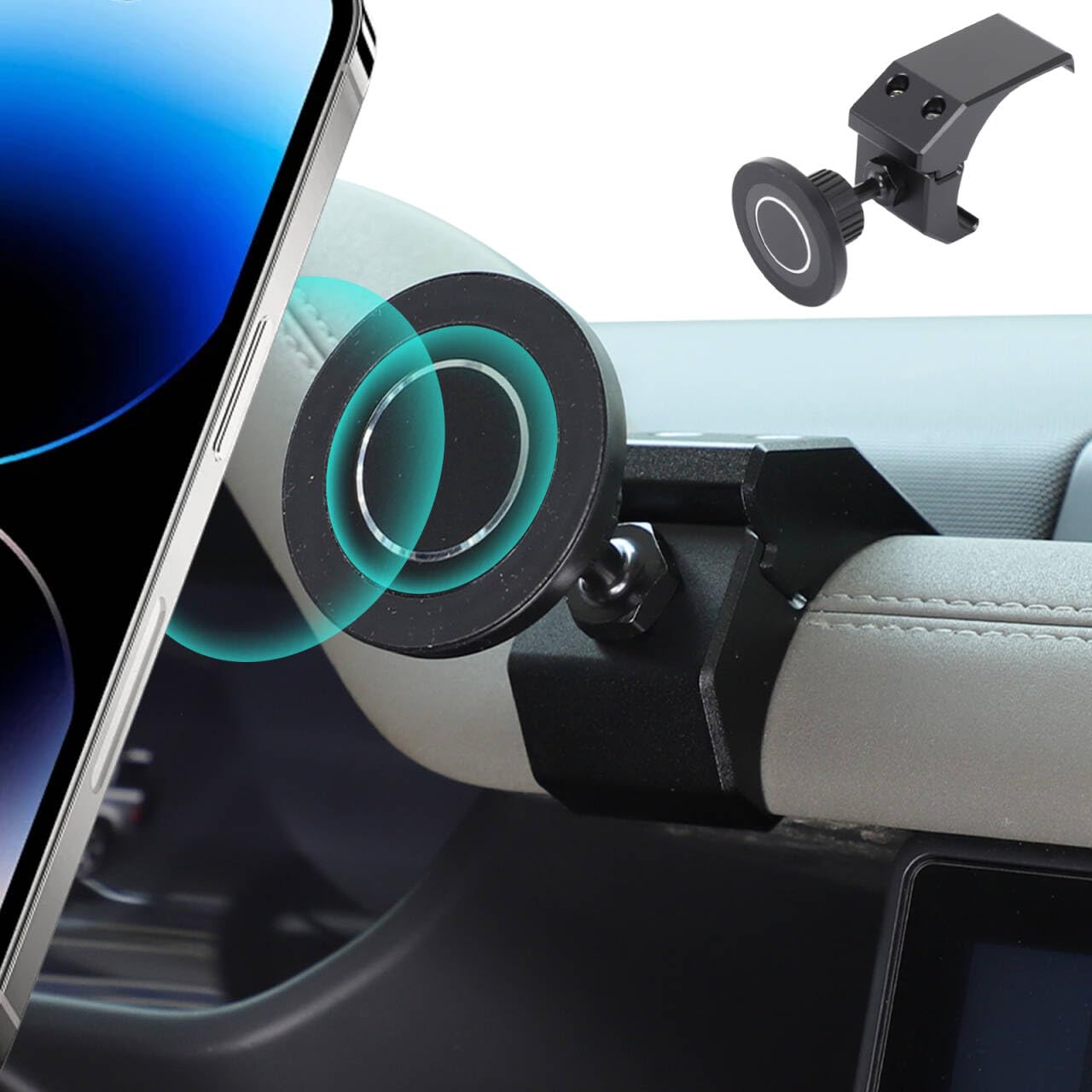 Supporto per cellulare auto magnetico compatibile con Land Rover Defender 2020-2023 modelli (G modello high-end), robusto supporto in alluminio, 1 pezzo per iPhone/Android/Galaxy