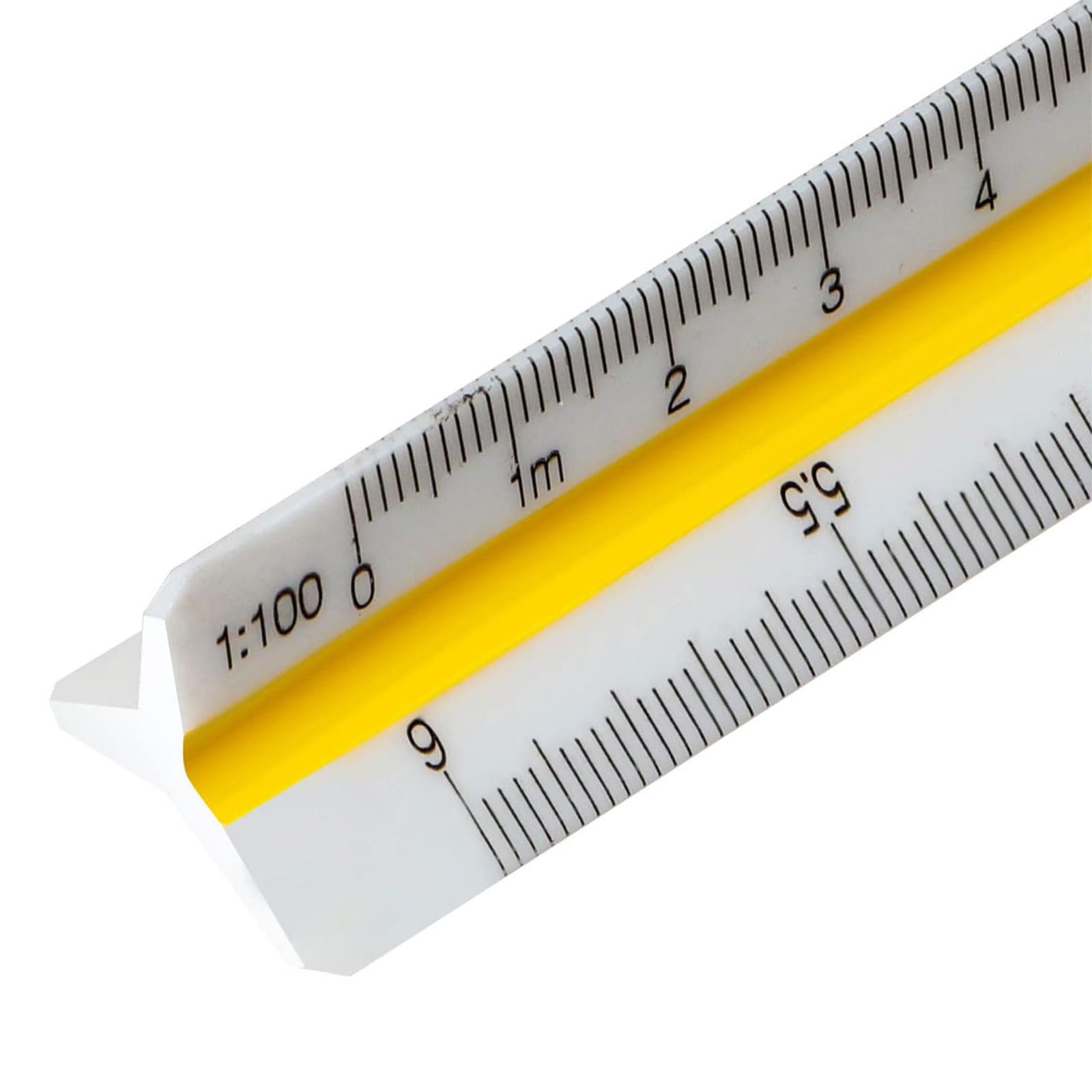 Scale Ruler 30cm Ruler Architect Plastic Grooves Design Cutting Triangular Professional Scale Rulers for Architects & Engineers : 1:100