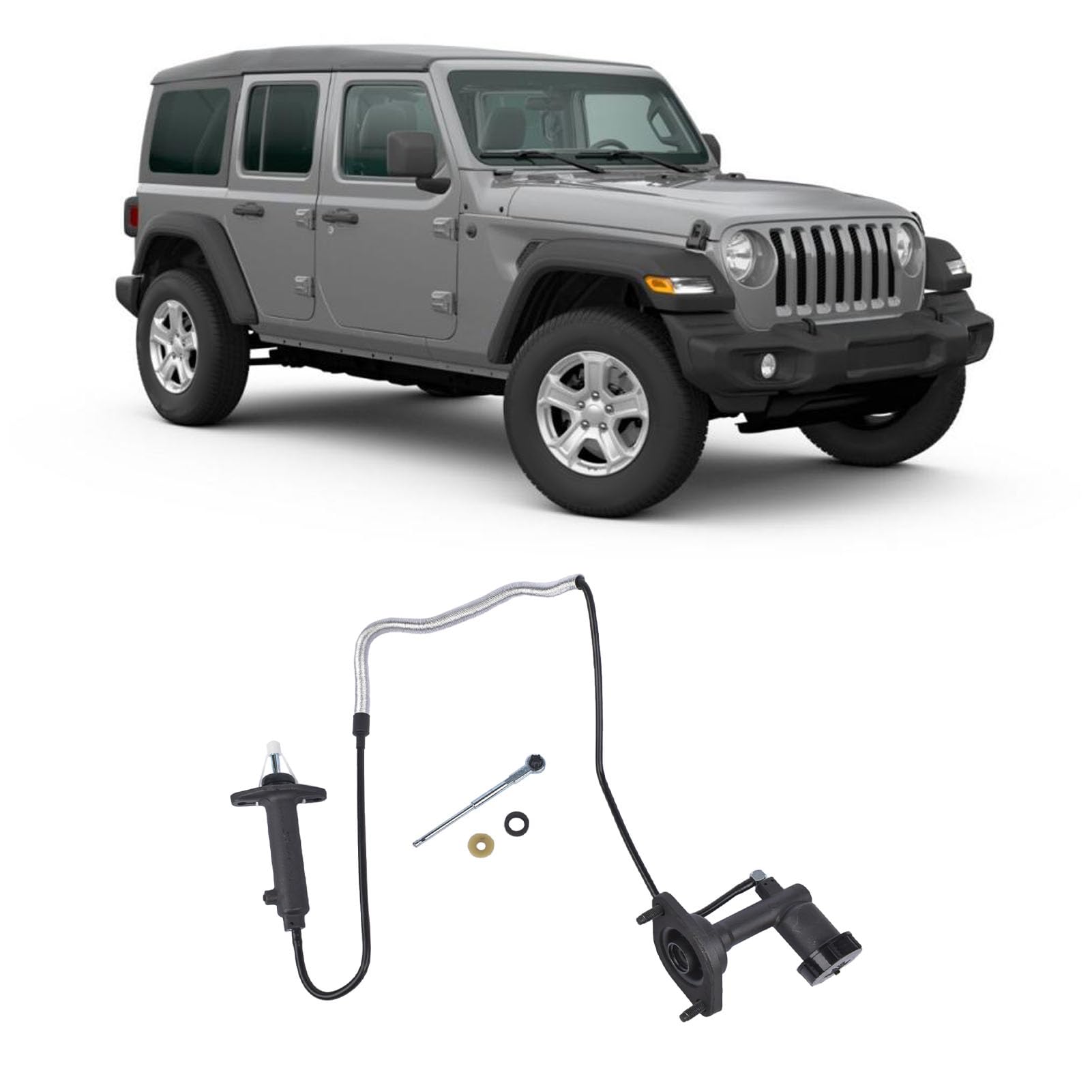 Clutch Master Cylinder for Jeep Wrangler 2.5L 4.0L 1997-2002 TJ 2.5L 4.0L, CC649041 13667719 Clutch Master Slave Cylinder Assembly Kit, Automobile Clutch Primary Cylinders, Generic7a1x3dhtvs