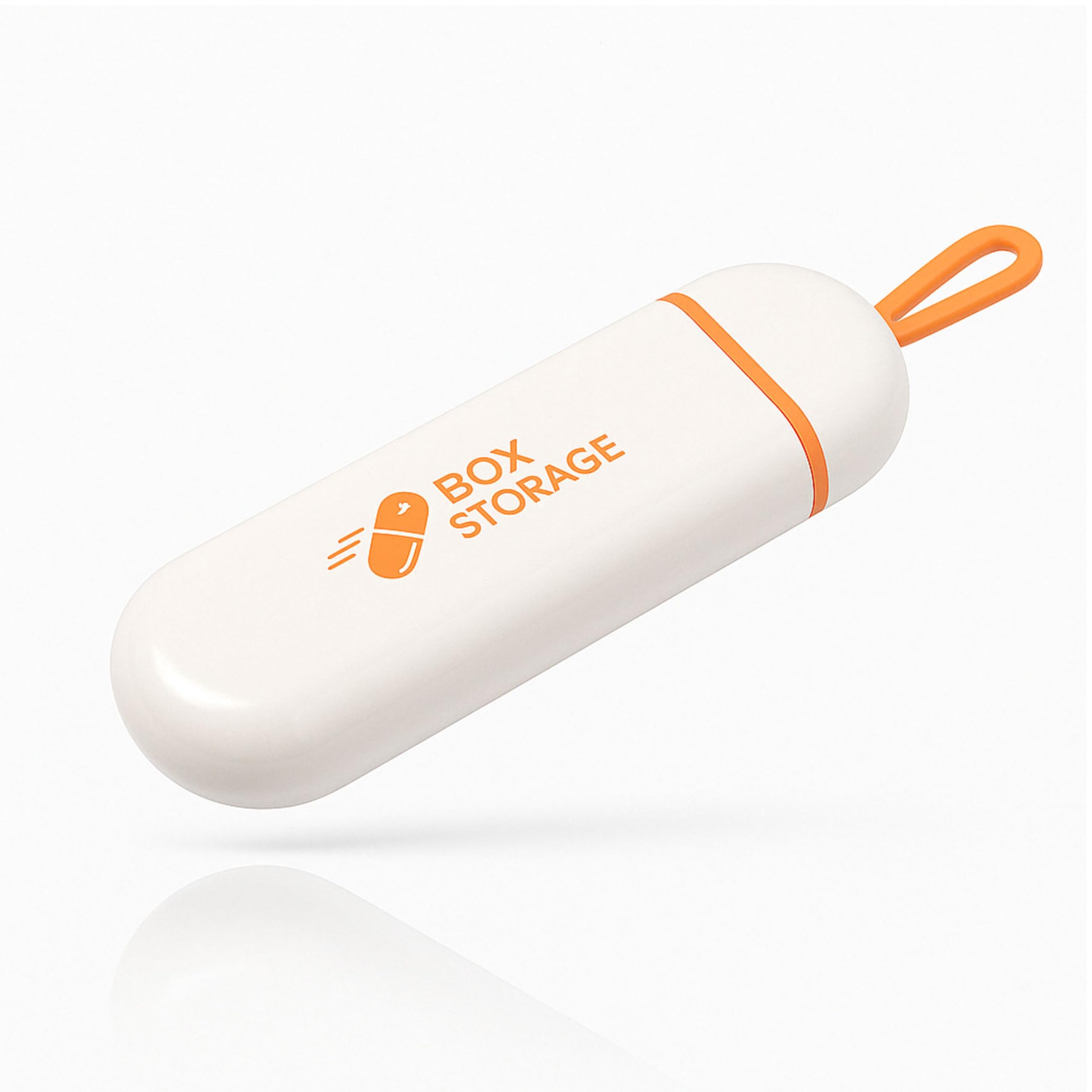 SkyroX Moisture-Proof Small Pill Box Organizer for Travel and Your Daily Supplement Needs - BPA Free Pill Case with 3 Compartments to Securely Hold Vitamins and Medications (White/Orange)