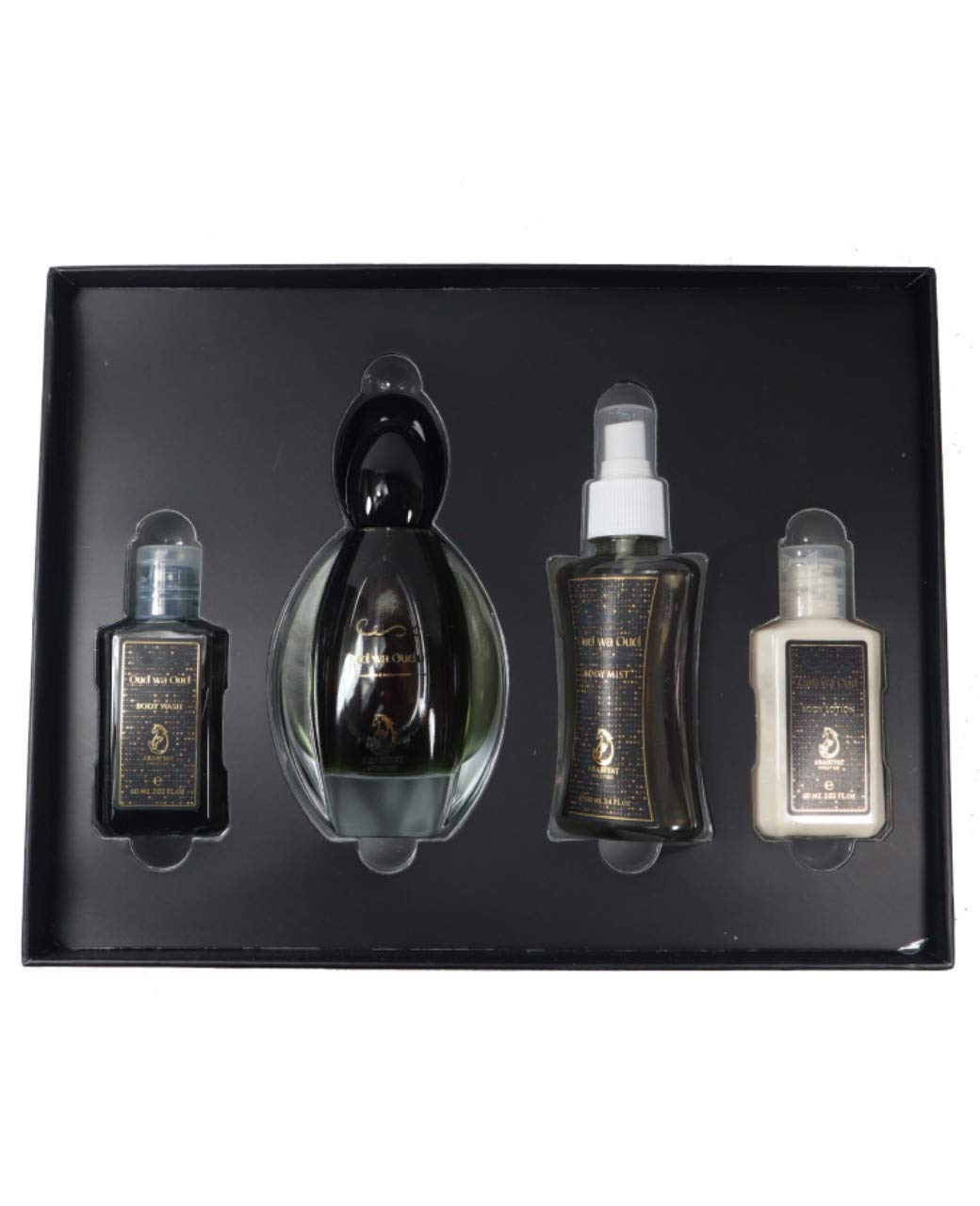Oud Collection Body care & perfume gift set by my perfumes - 100 ml EDP spray body lotion, body mist & body wash- gift for men & women (Oud Wa Oud)