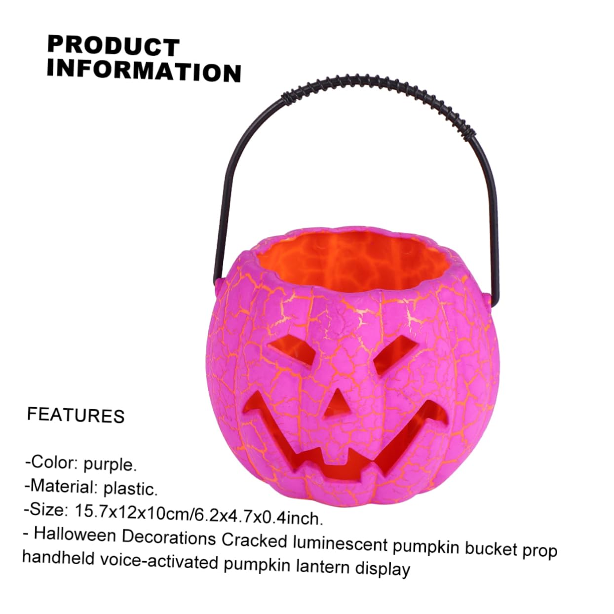 Gadpiparty Halloween Portable Voice Control Pumpkin Lantern Decorative Hanging Light for Parties Tabletop Home Decor Warm Ambiance with Delicate Halloween Design