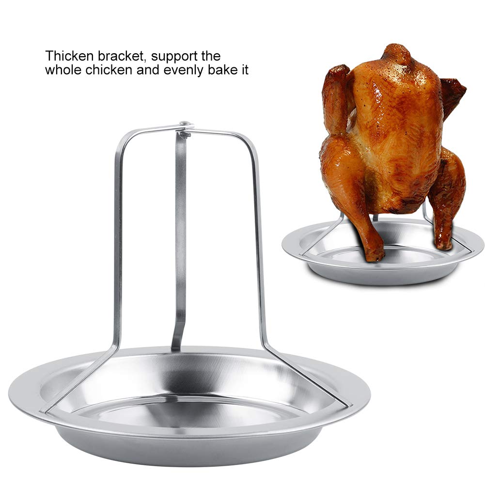 Segutage Chicken Roaster Rack, Stainless Steel Upright Turkey Duck Holder Roaster Thicken Bracket, Barbecue Grilling Tools for Tender and Juicy Chicken Turkey