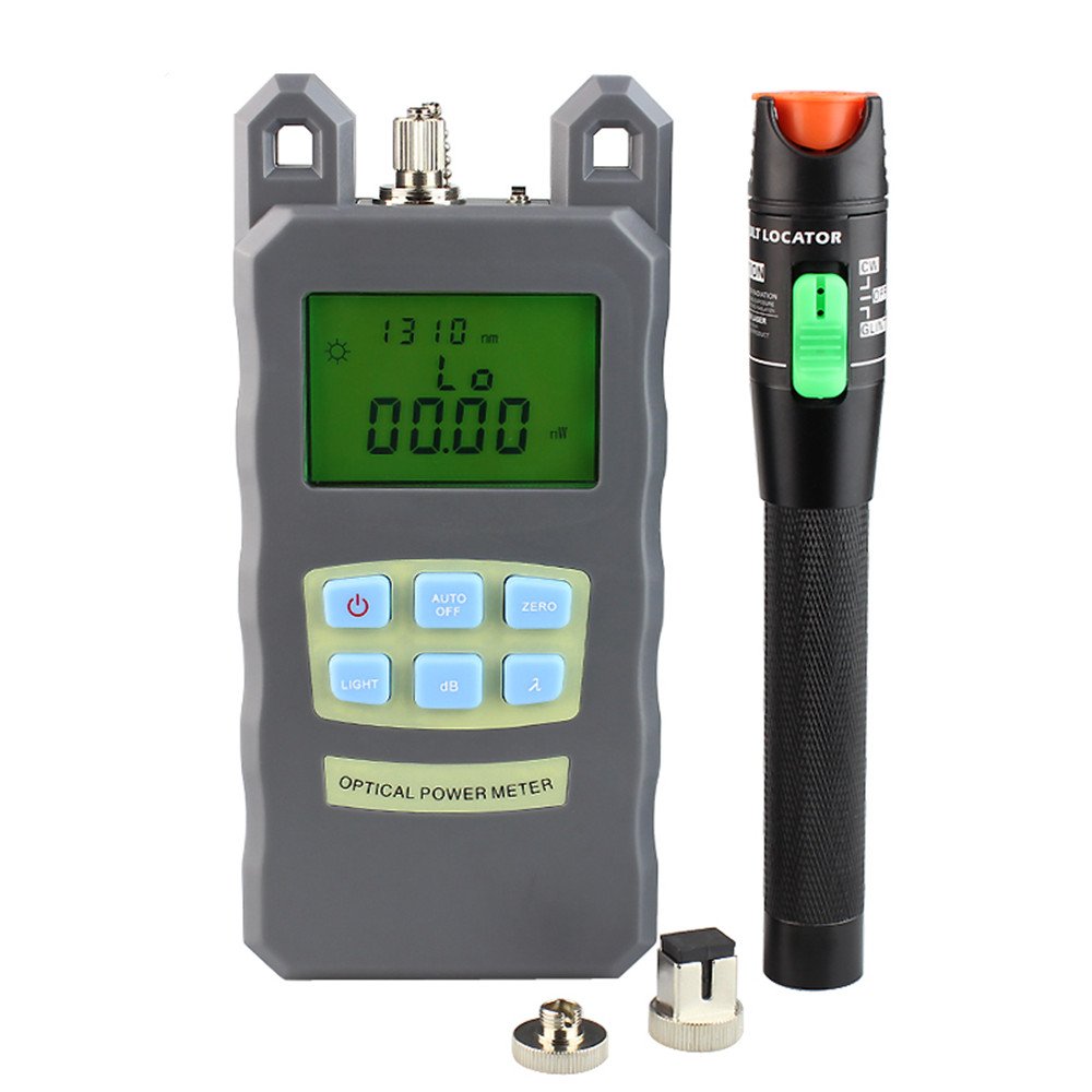 DAXGD Misuratore di Potenza in Fibra Ottica + Localizzatore di Guasti Visivo 30mW - Tester di Cavo, Fibra Ottica Power Meter, Kit Per Cavi