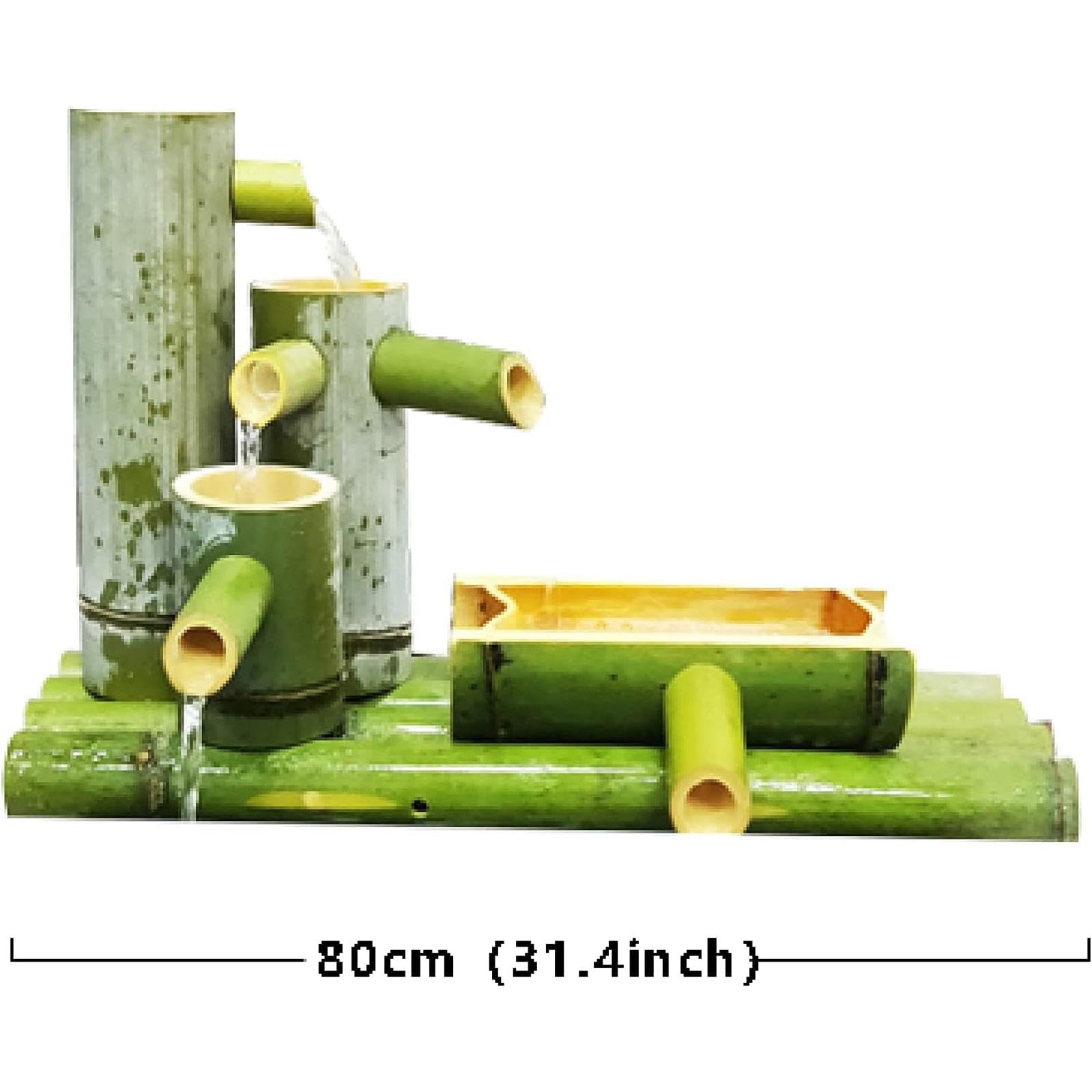 Kit Fontana in bambù, Fontana Solare con Pompa, Fontana a Flusso Continuo per Giardino Zen, Decorazione paesaggistica in bambù Naturale, Ornamento con Filtro per Acquario, per Patio, laghetto
