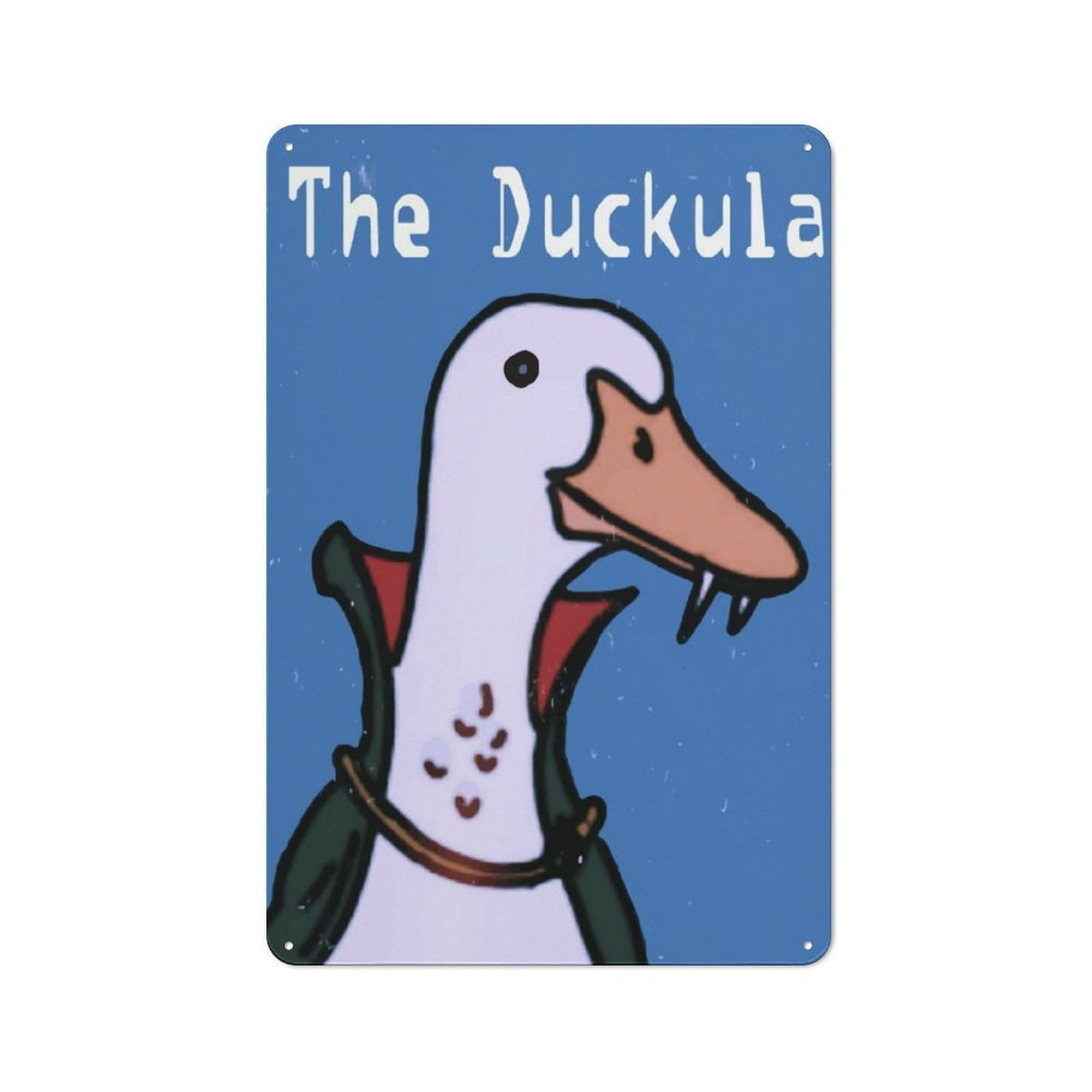 Junmoney The Duck Vampire Duckula Bistro Style Bistro Metal Sign 30X20cm Featuring Shop Wall Decor For Takeaway, Bar, Kitchen Or Counter Area
