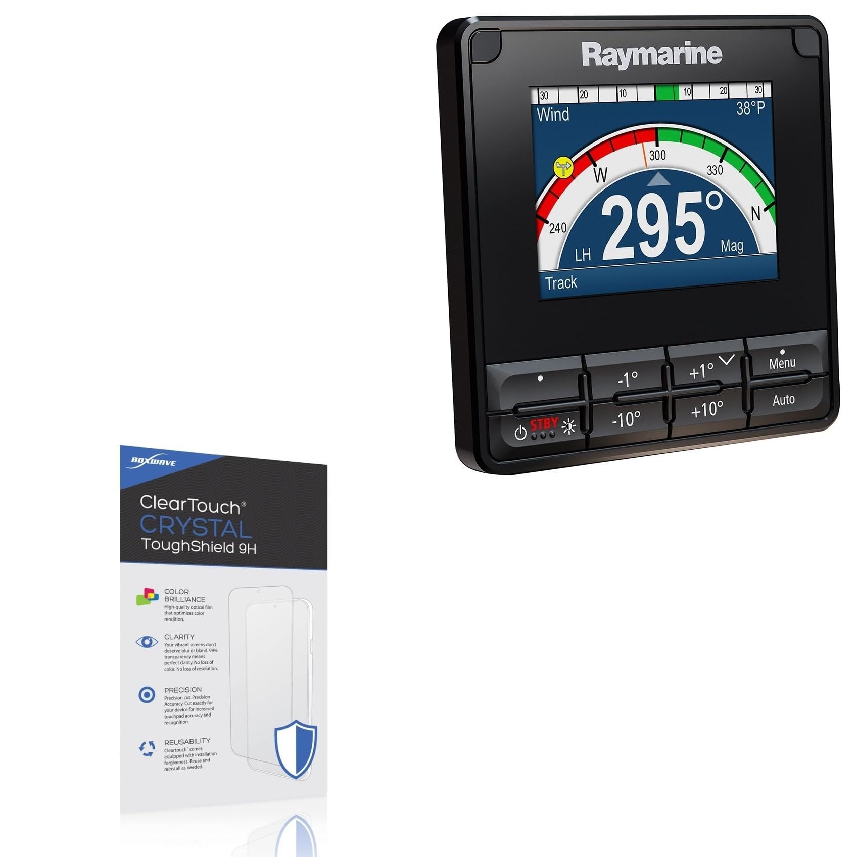 BoxWave Screen Protector Compatible with Raymarine P70s - ClearTouch Crystal ToughShield 9H (2-Pack), Clear 9H Tough Flexible Film Screen Protector