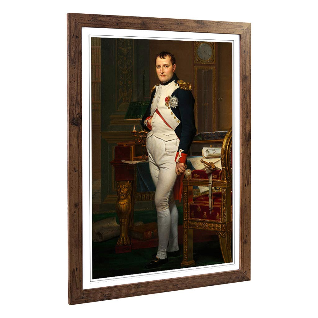 Big Box Art Framed Print of Jacques Louis-David The Emperor Napoleon Design | Wall Art Picture | Home Decor for Kitchen, Living Room, Bedroom, Hallway, Walnut, A2 / 24.5x18 Inch / 62x45cm
