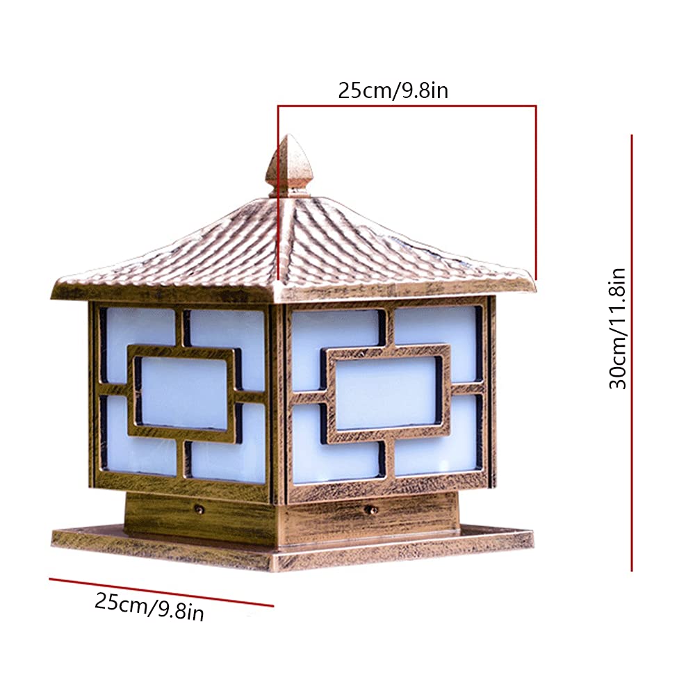 CHENKUI Vintage Black Post Head Light Outdoor Pillar Light Szklany Klosz Ogrodowe Oprawy Oświetleniowe IP54 Z Adapterem Do Montażu Na Molo E27 Base Patio Garden Villa Ogrodzenie Oświetlenie Krajobrazu