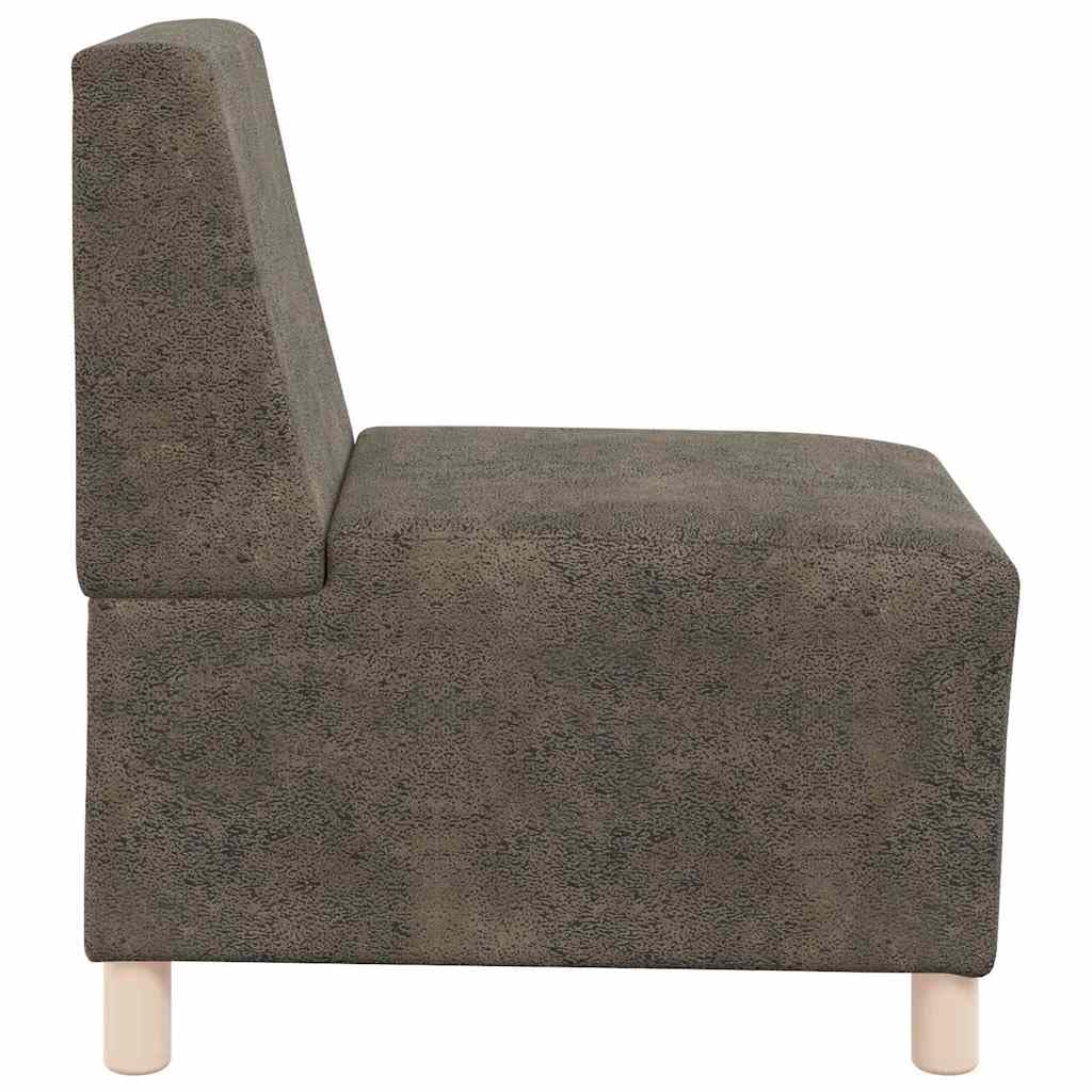 Sofá modular sin brazos, 2 piezas, gris oscuro, 55 x 74 x 82 cm, ante sintético, marco de madera contrachapada, muebles de salón, duradero, capacidad de 110 kg
