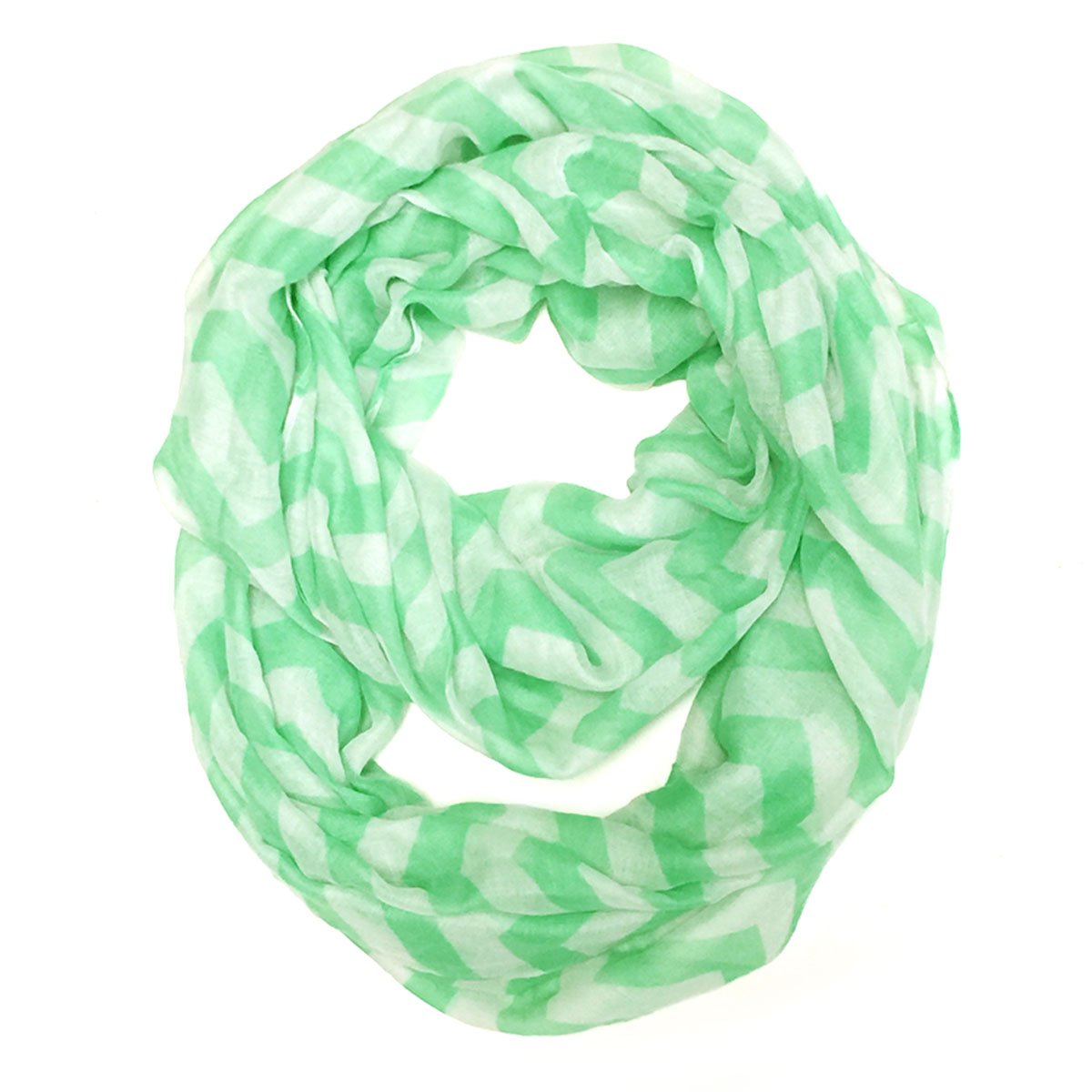 Wrapables - Bufanda ligera con diseño de zigzag - Verde - talla única