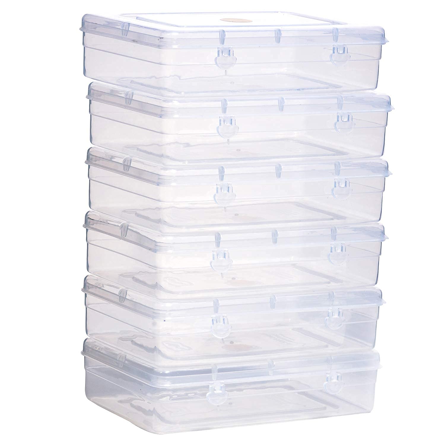 Chetan Clear Plastic Medium Storage Boxes (Set of 6) - Versatile Transparent Containers for Organizing Small Items-image-6