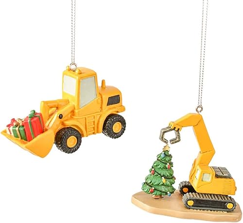 Ganz MX179750 - Juego de 2 adornos para cargador y excavadora, 2.13 pulgadas de altura, multicolor