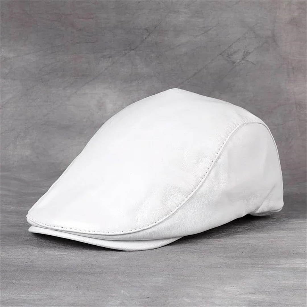 Unisex beret czapki z prawdziwej skóry czapka z daszkiem męskie cienkie casualowe czapki typu trucker