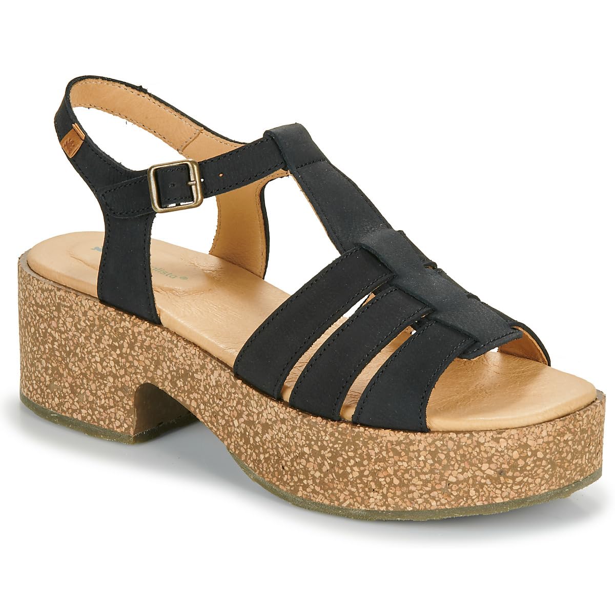 El Naturalista ARBEQUINA, Women's Heel Sandal, Black, 38 EU, Black/White, 5 UK