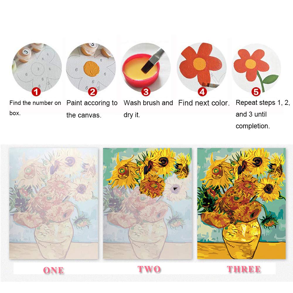 ZHXXFD ZXX5D Paint By Numbers 40x50 Cm Con Cornice – Kit Completo Per Adulti E Bambini – Tela Numerata E Colori Acrilici - 5