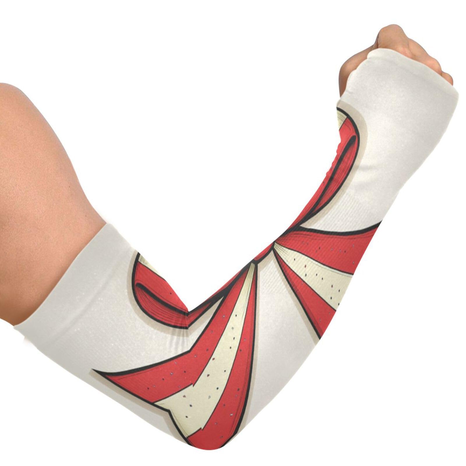 PaChyLuu Big Bow UV Sun Protection Arm Sleeves Cooling Compression Arm Sleeves with Thumb Hole for Men Women Golf Volleyball