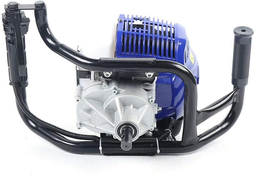 TFCFL Earth Auger Power Head Heavy Duty 52CC 2-Stroke air-Cooled Gas Power Earth Auger Power Engine Post Hole Digger + 4" 6" 8" Drill Bits Single Cylinder (52CC Dark Blue)