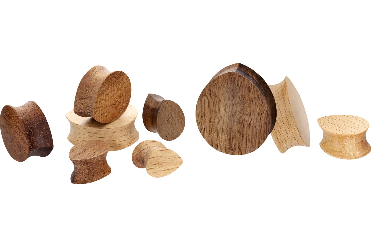 PIERCINGLINE Holz Plug TROPFEN Damen Herren Ohr Piercing Farb- und Größenauswahl
