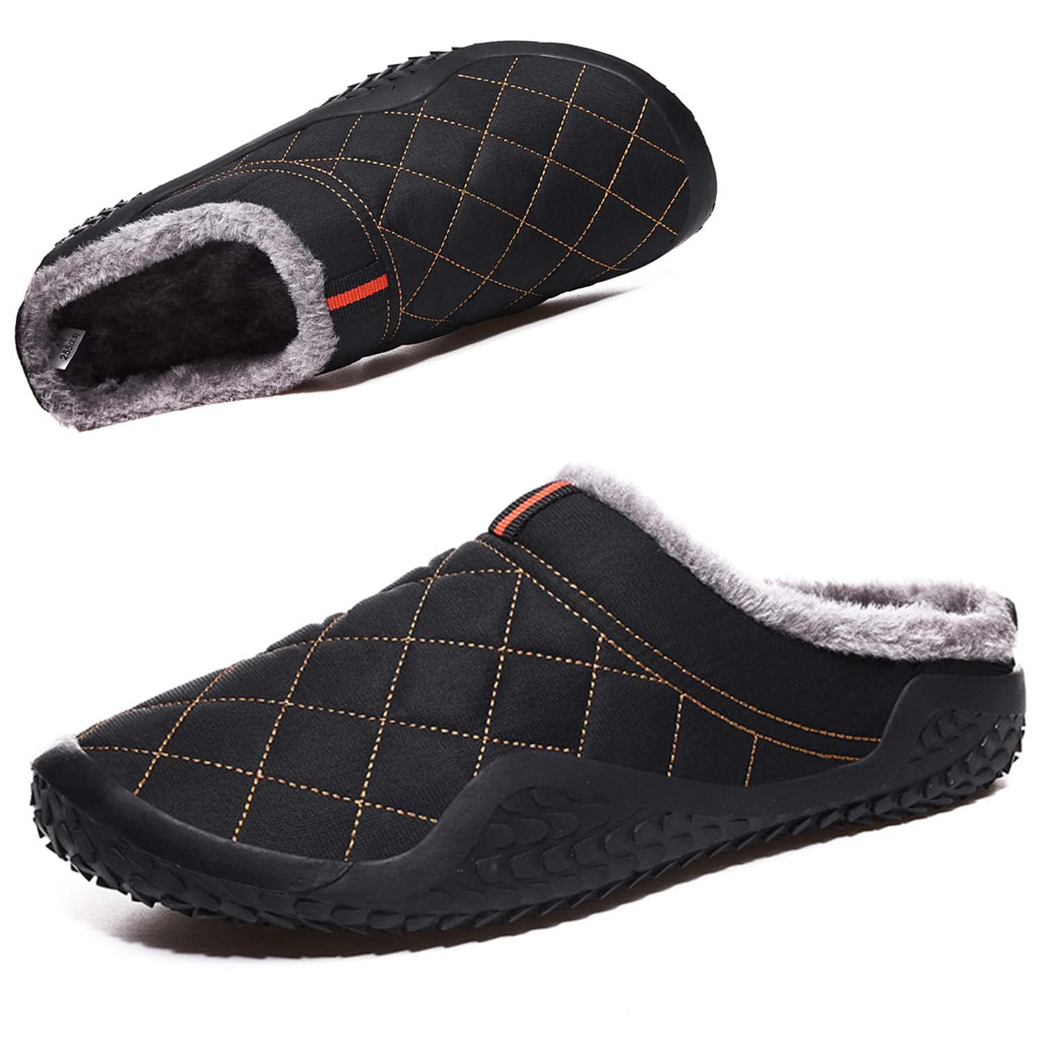 CERYTHRINA Zapatillas de estar por casa para hombre y mujer, forro cálido, impermeables, para interiores y exteriores, antideslizantes, para invierno, negro (schwarz 2), 46 EU