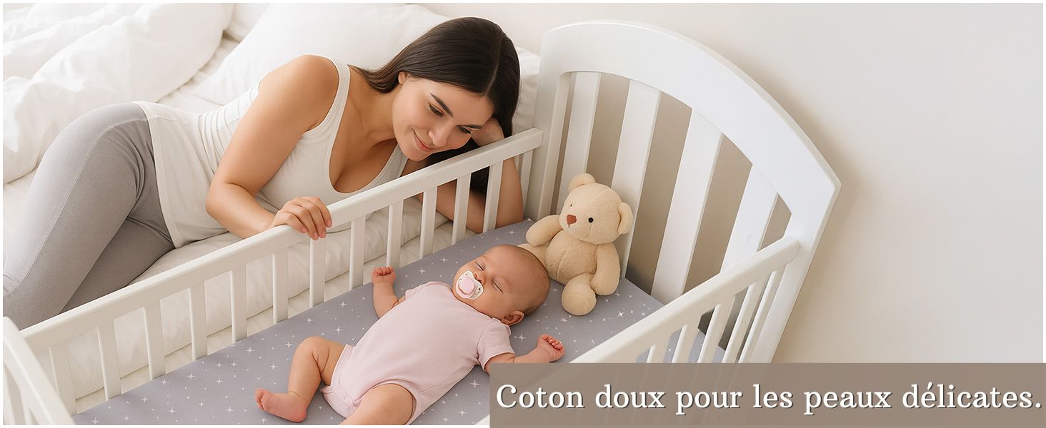Drap Housse Cododo 90x55 Cm - 2 Pièces + Protège Matelas Imperméable