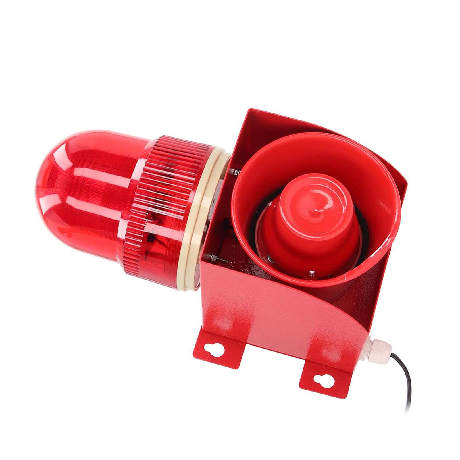 Sirena Estroboscópica Industrial Fácil de Instalar Cuentas LED Alarma Impermeable Bajo Consumo de Energía Tono de Volumen Ajustable para Granjas (Enchufe Europeo 220V)