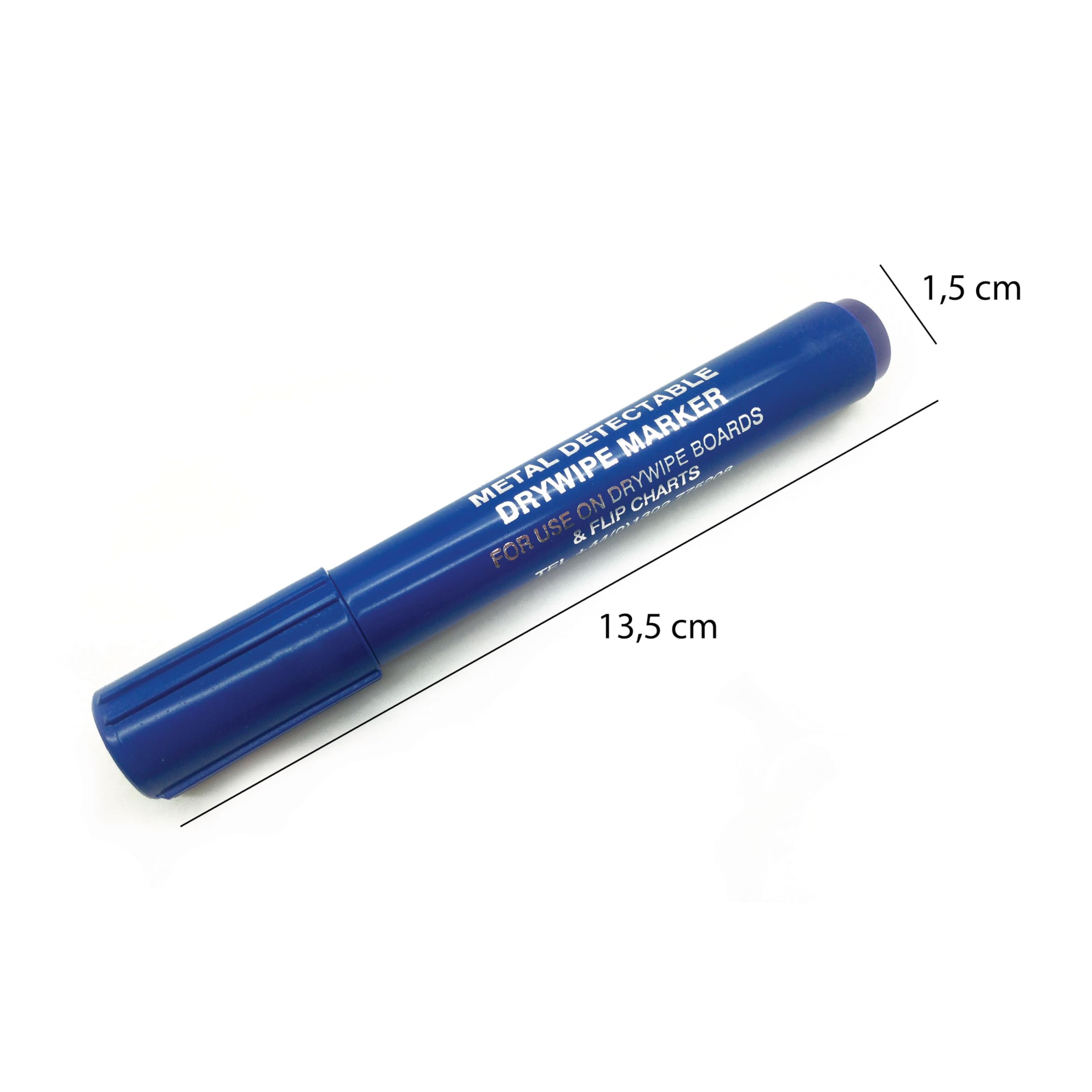 Maya Rotulador DW No Permanente Detectable Metales y Rayos X. Seguridad y Antibacteriano. Ideal Para Normativas HACCP, BRC y Contacto Alimentario UE/FDA (Tinta Azul)