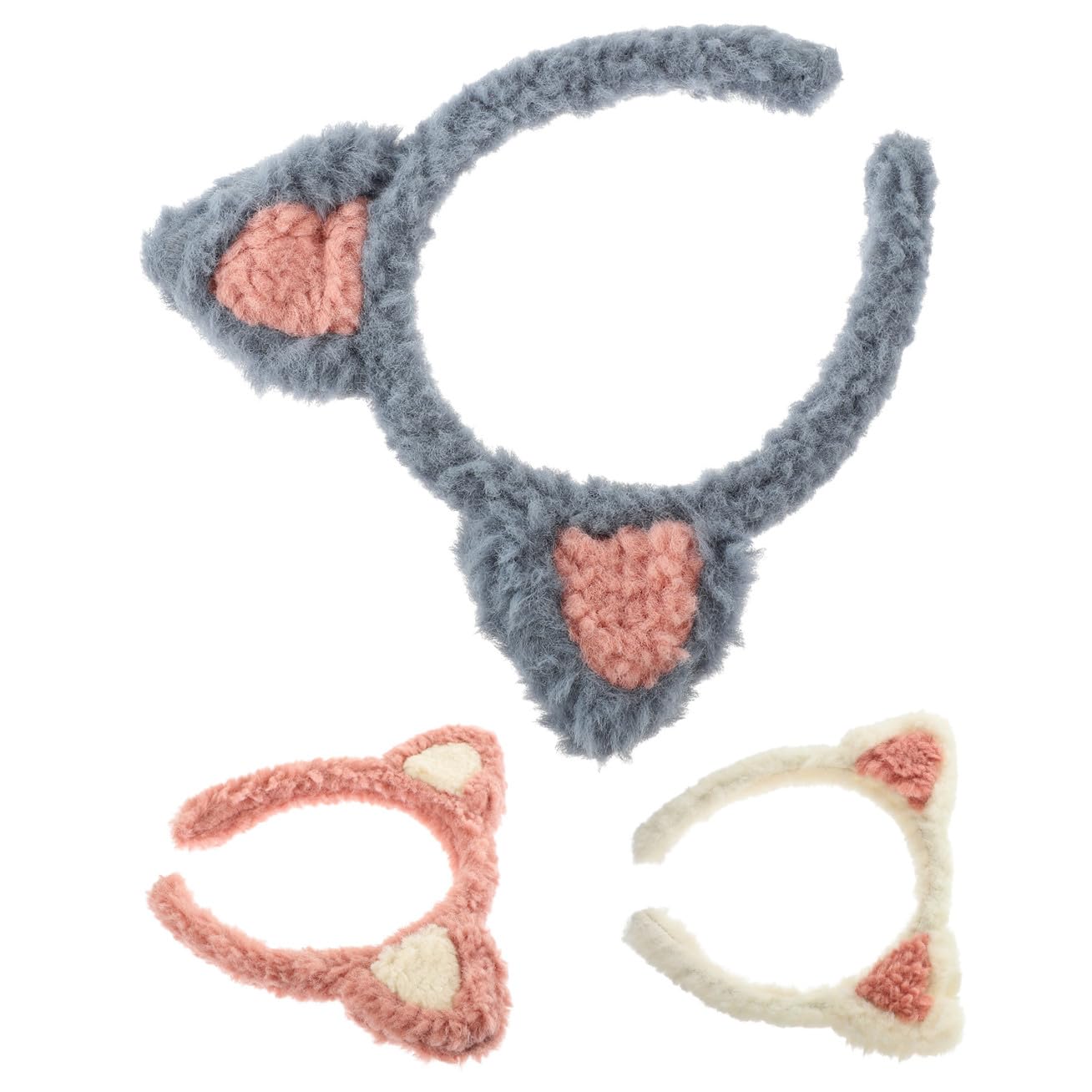 minkissy 9pezzi Fasce Per Trucco Con Orecchie Di Gatto Headband Per Skincare e Lavaggio Viso Per Donne Morbido e Divertente Per Spa e Bellezza
