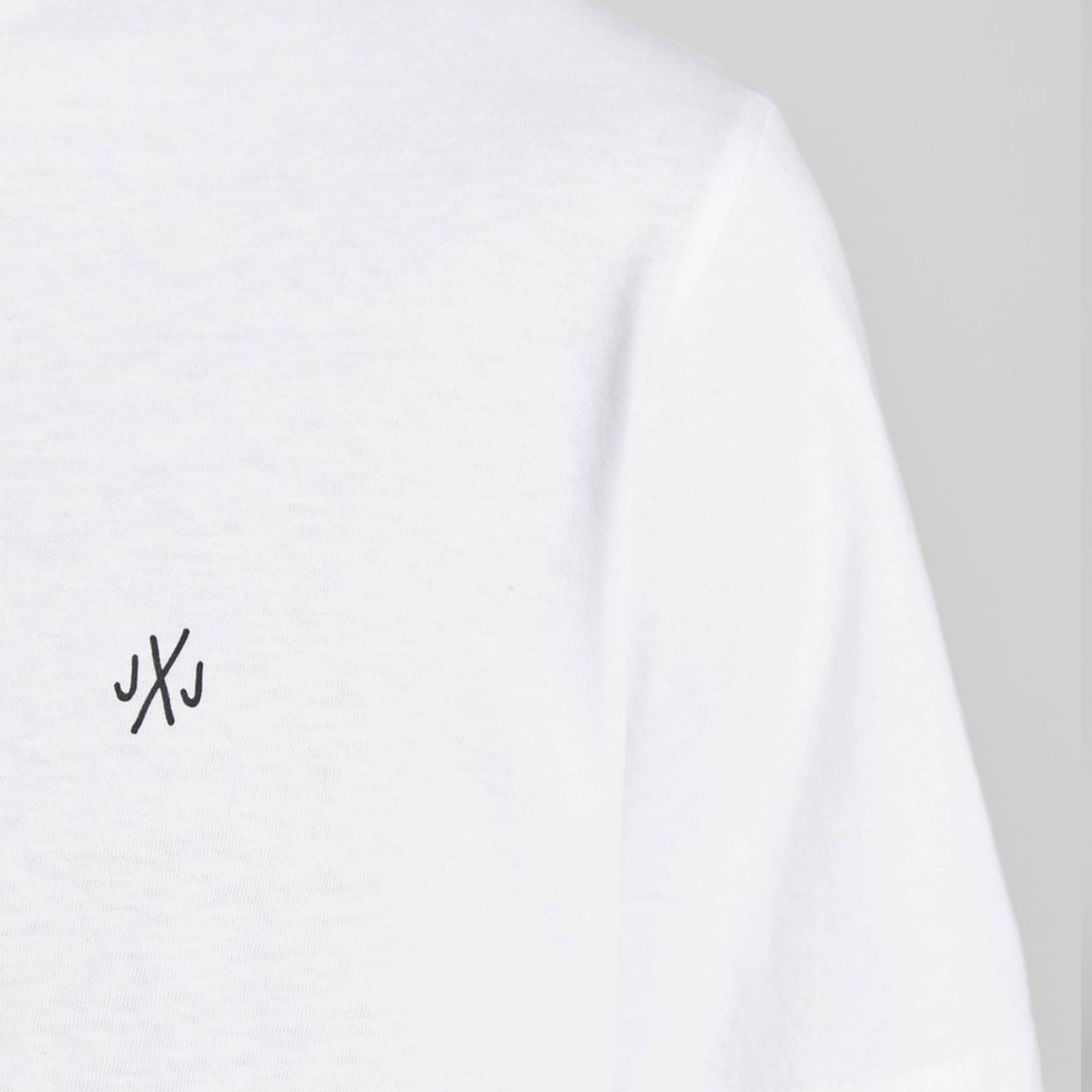 JACK & JONES Maglietta con logo a girocollo, Bianco/Grigio/Nero/Verde Cf, m