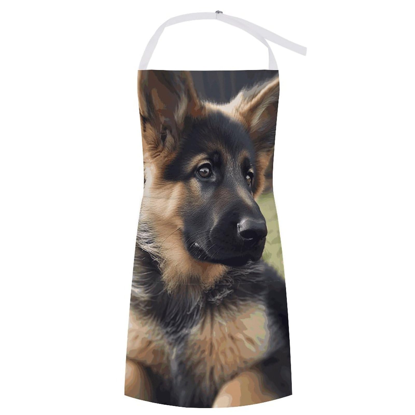 Bfgwk Unisex Style Kitchen Apron An Apron With German Shepherd Puppy Printing Pockets Funny Apron For Cooking And Baking, 70X80cm