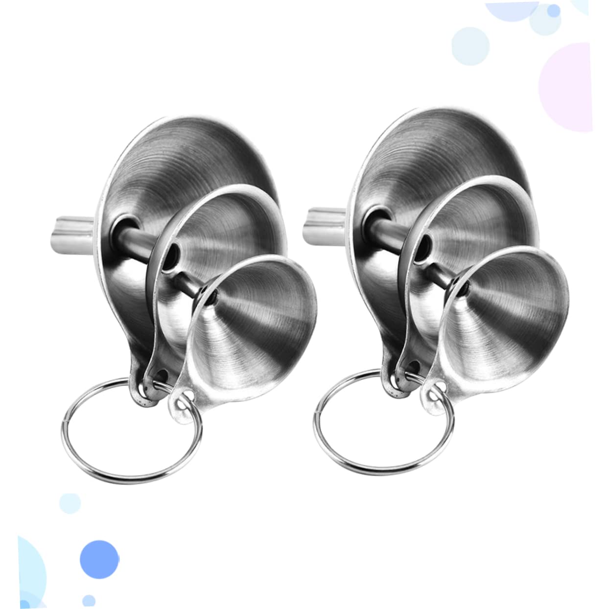 SOLUSTRE 4sets Imbuto in Acciaio Inossidabile Funnel Per Cucina Con Design Tre Per Trasferire Liquidi Spezie e Oli Facile Da Riporre e Resistente Alla