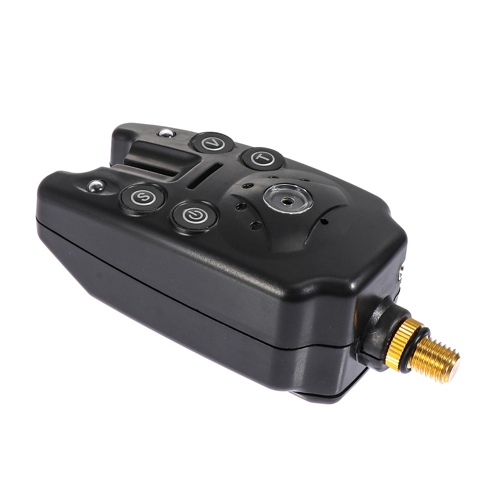 Alarma de Pesca Portátil Volumen Ajustable, Indicador Electrónico de Alerta para Cañas, Material Plástico Negro, Adecuado para Pesca Deportiva Nocturna