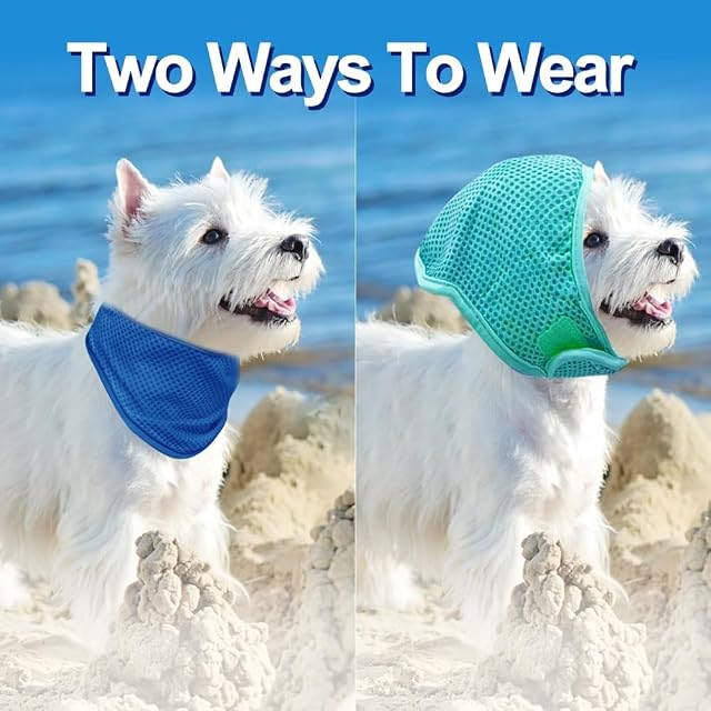 Foto 5 de 6 de XFSRG 2 Piezas Bandana para Perros Refrigerante Tipo Pañuelo Collar Refrigerante Perro Pañuelo Perro…