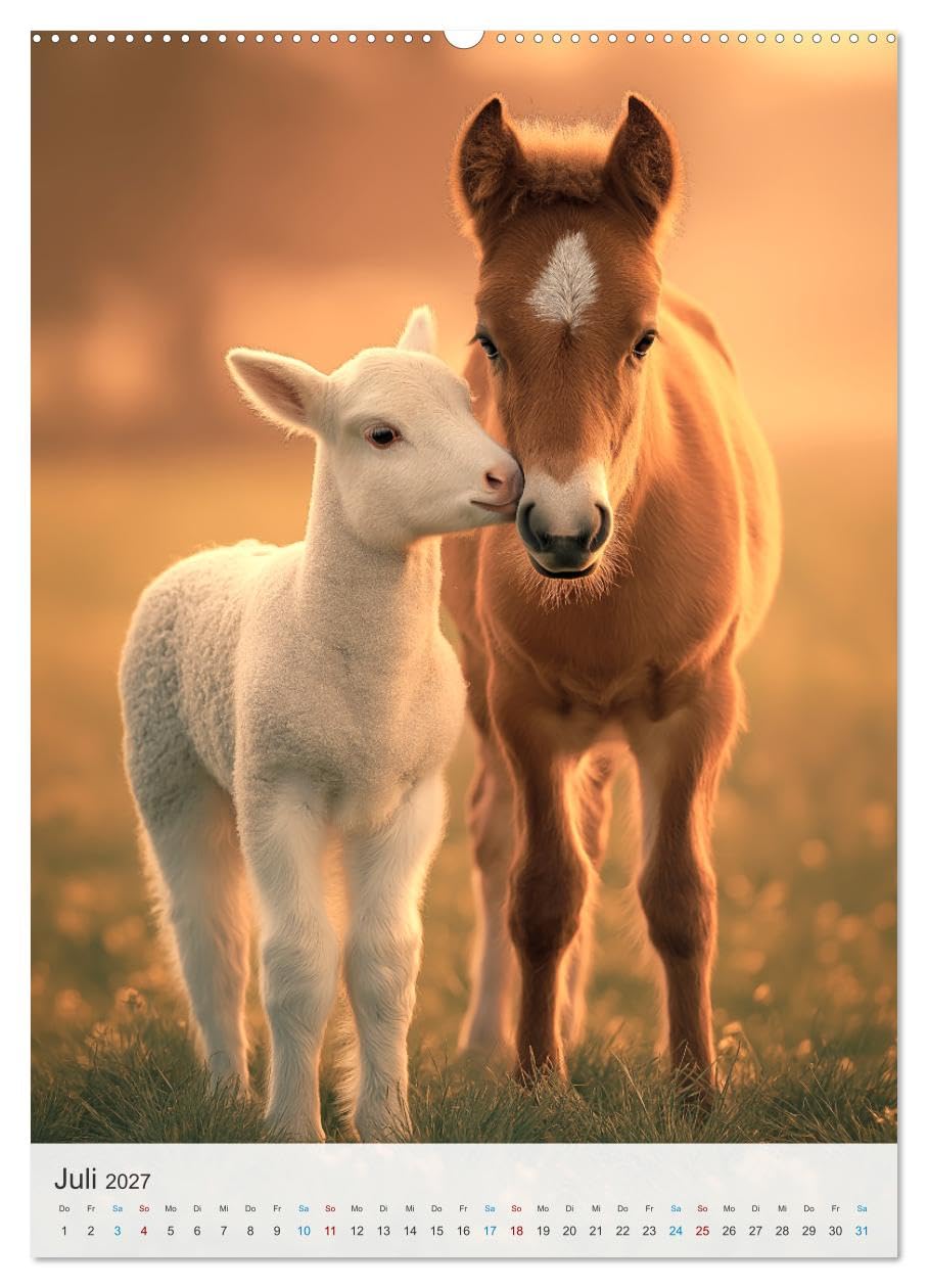 Tierfreunde fürs Herz (hochwertiger Premium Wandkalender 2027 DIN A2 hoch), Kunstdruck in Hochglanz: Dieser bezaubernde Tierkalender zeigt niedliche ... verschiedenen Tieren. (CALVENDO Tiere)