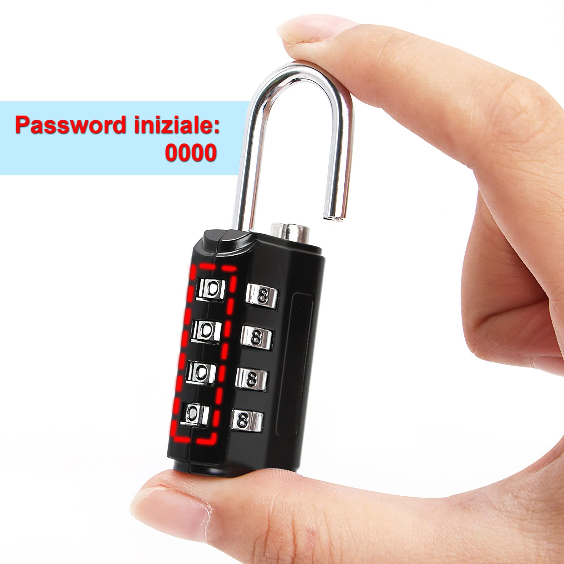 Lucchetto per Armadietto da Palestra, Codice a 4 Cifre Lucchetto a Combinazione per Esterni Resistente alle Intemperie, Valigia da Viaggio Armadietto da Palestra Blocco Password(d'Argento