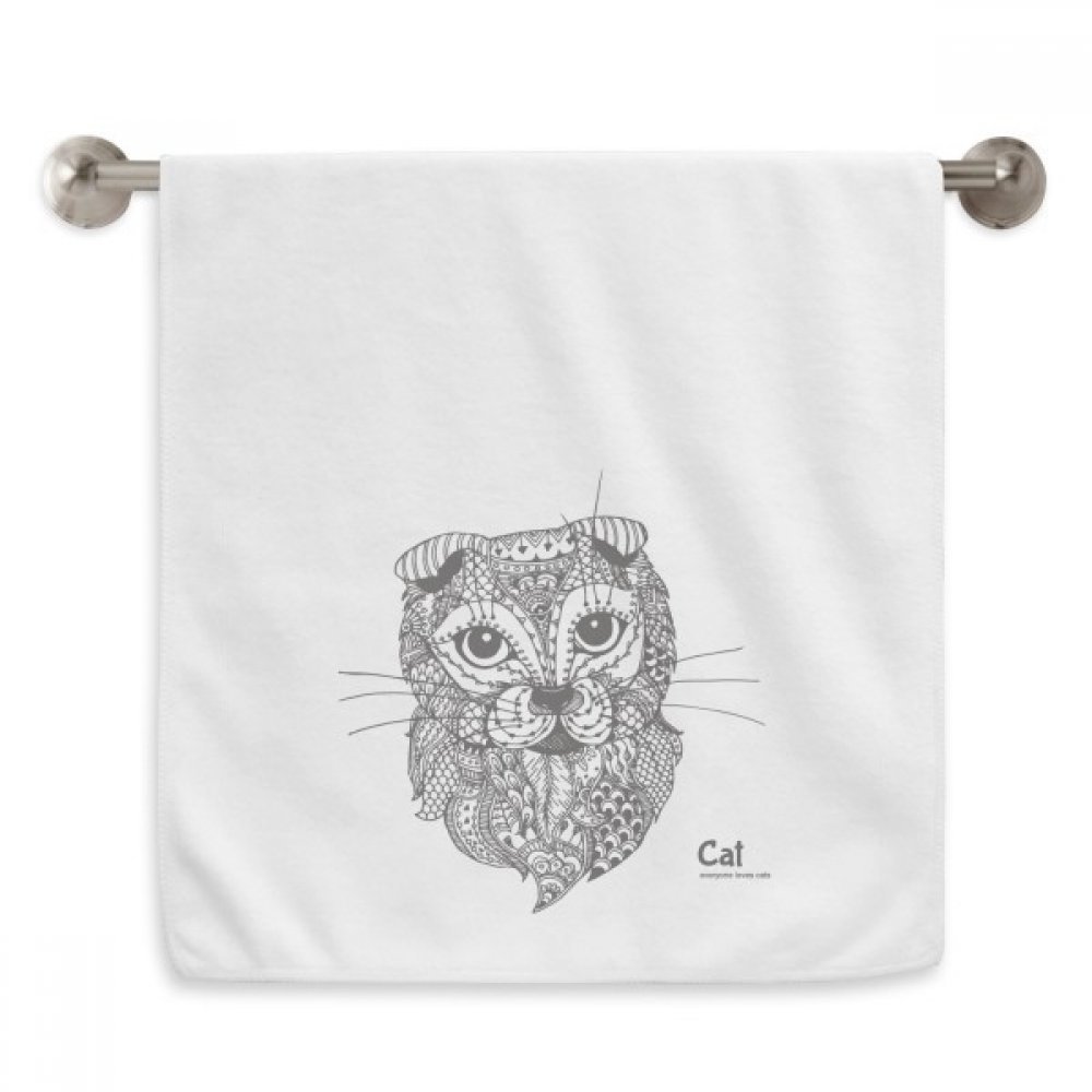 Serviettes débarbouillettes chat diadème de qualité supérieure, linge blanc moelleux de luxe