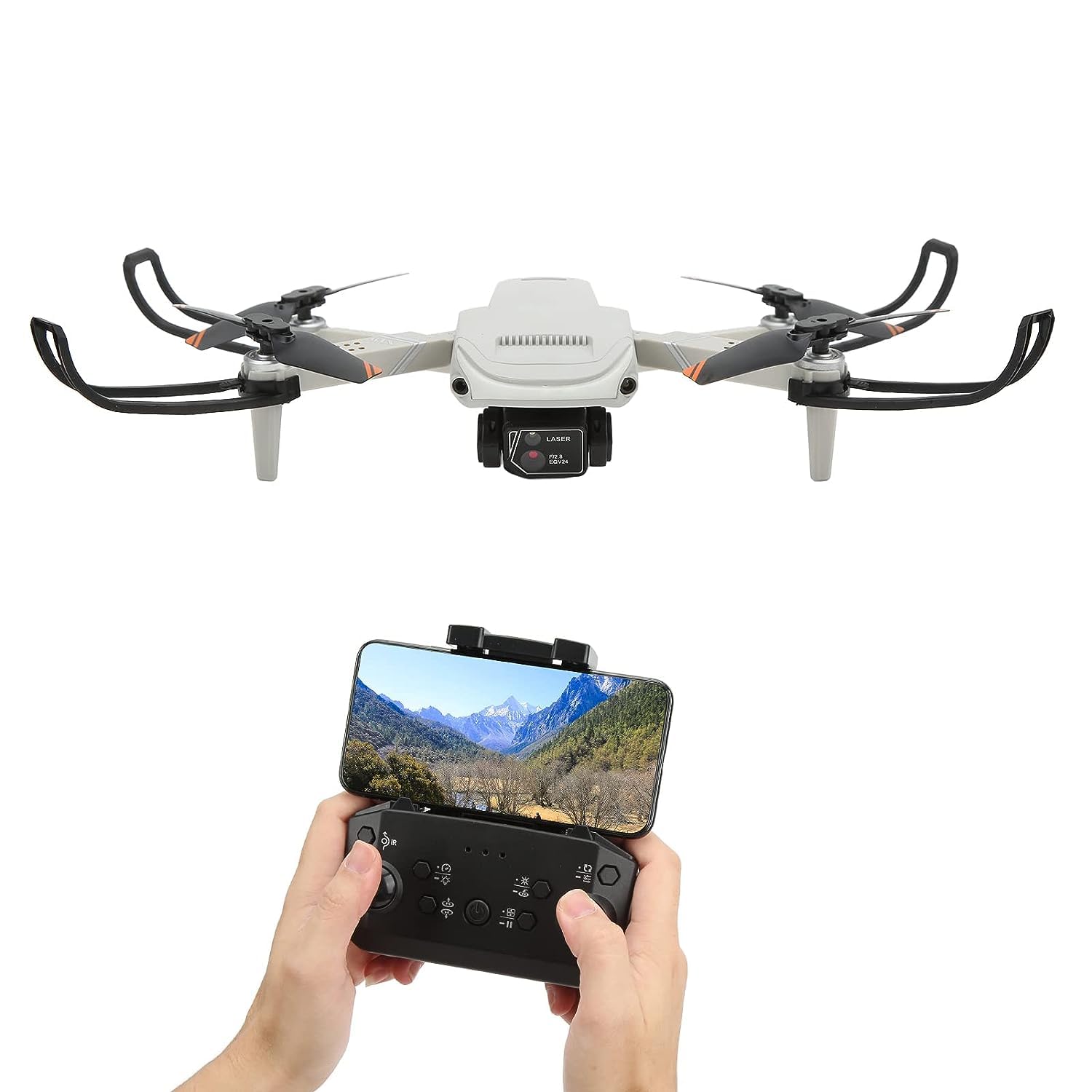 Zhjvihx Foldable GPS Drones with 4K Camera, 4 Channels 6 Axis Ultralight RC Quadcopter WiFi FPV Drones Live Video Automatic Return Home Altitude Holding Long Control Range Drone(Dark Gray)