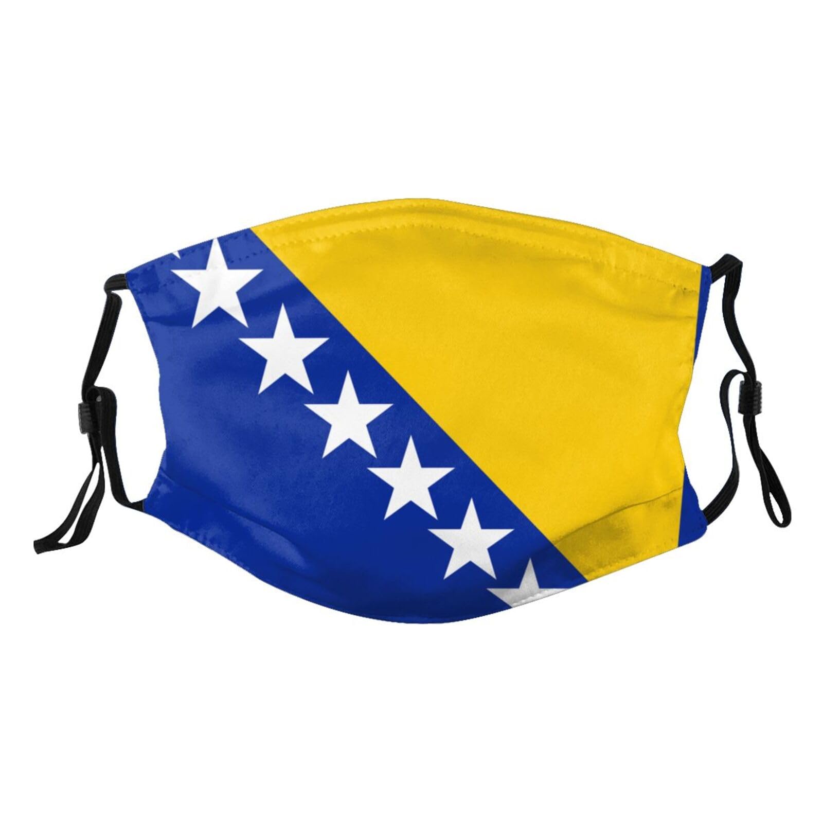 Bosnian Flag Adult Dust Mask Adjustable Dust Face with 2 Filter