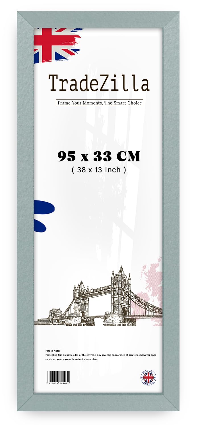 Tradezilla Silver | Mdf Picture Frame (95 X 33 Cm) Ideal For Wall Gallery, Art & Certificate Display, 950 X 330 Mm Mdf Engineered Wood, Ready To Hang [ ]