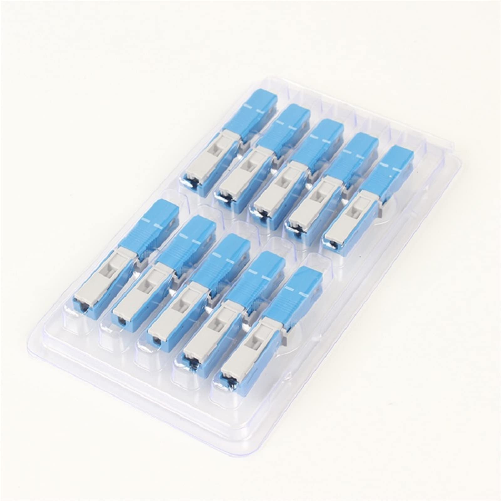 Raccords à Fibres optiques 100PCS Embedded-SC Field Assembly Connecteur Optique SC UPC Blue FTTH Fiber Fast Connector Équipement de Communication