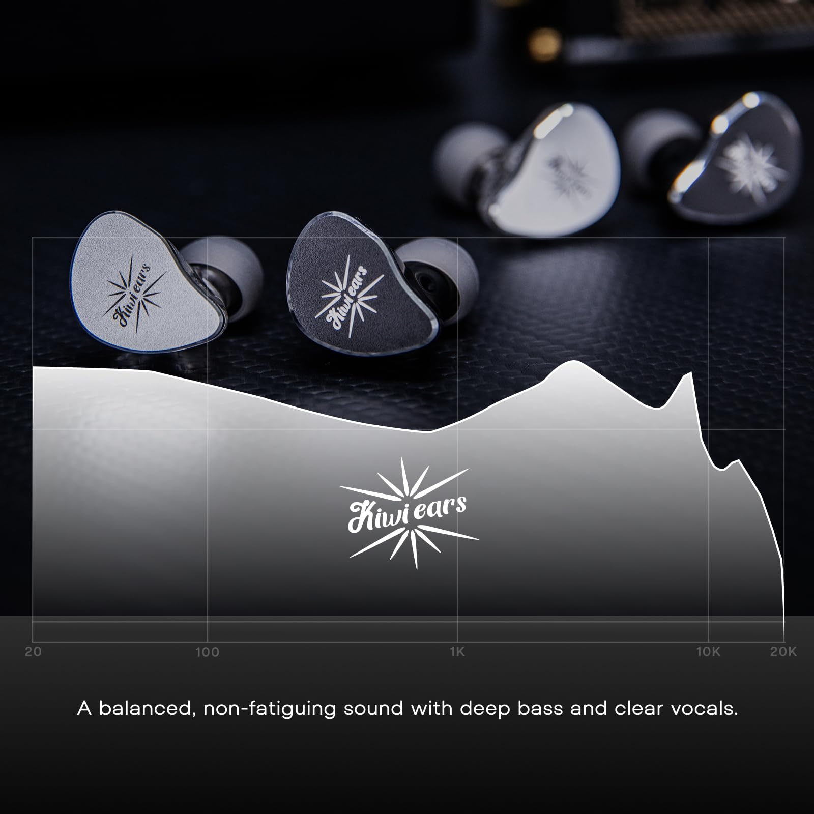 Kiwi Ears Belle słuchawki douszne, 10 mm DLC, przewodowe słuchawki douszne HiFi z odłączanym posrebrzanym kablem 2-pinowym do gier audiofilskich (bez mikrofonu, srebrne)