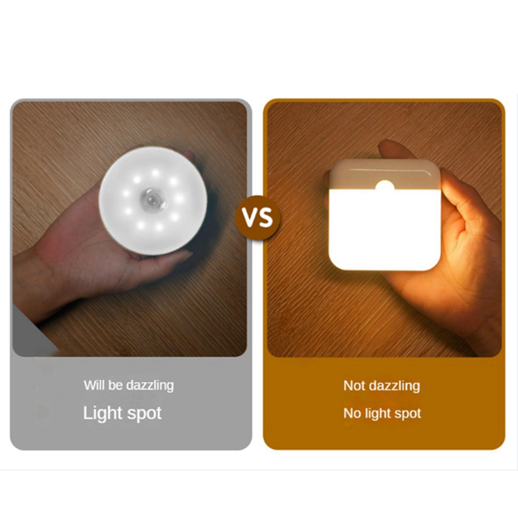 Confezione da 4 Luci LED Ricaricabili con Sensore di Movimento, Luci per Fili, Luce Notturna con Sensore di Movimento, per Scala