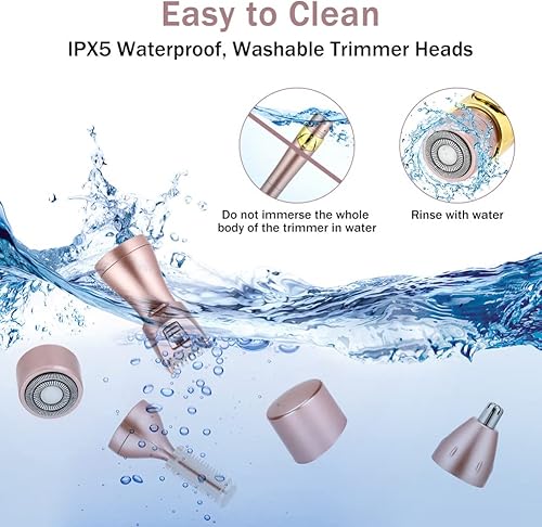 Miniatura 4 de Augot Depilación para mujeres, removedor de vello facial sin dolor 4 en 1, recortador de bikini recargable, afeitadora eléctrica portátil,