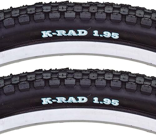 Bike Liq Sunlite K Rad MTB Street All Terrain - Par de neumáticos de bicicleta negros duraderos 26 x 1.95 (59151)