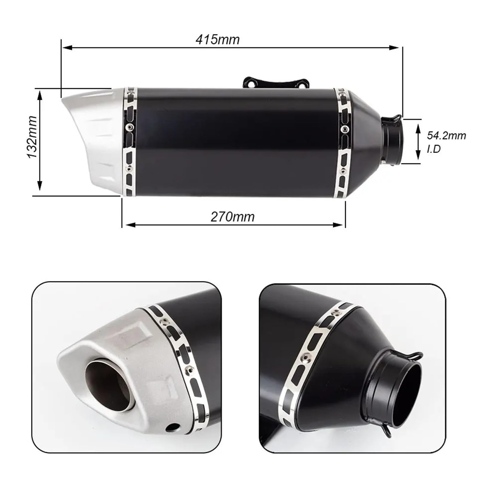 Motorrad Auspuff Komplette System Escape Für Sprint 125 Sprint 150 Primavera 125 Primavera 150 2017-2022 EndschalldäMpfer FüR Motorrad(Black)