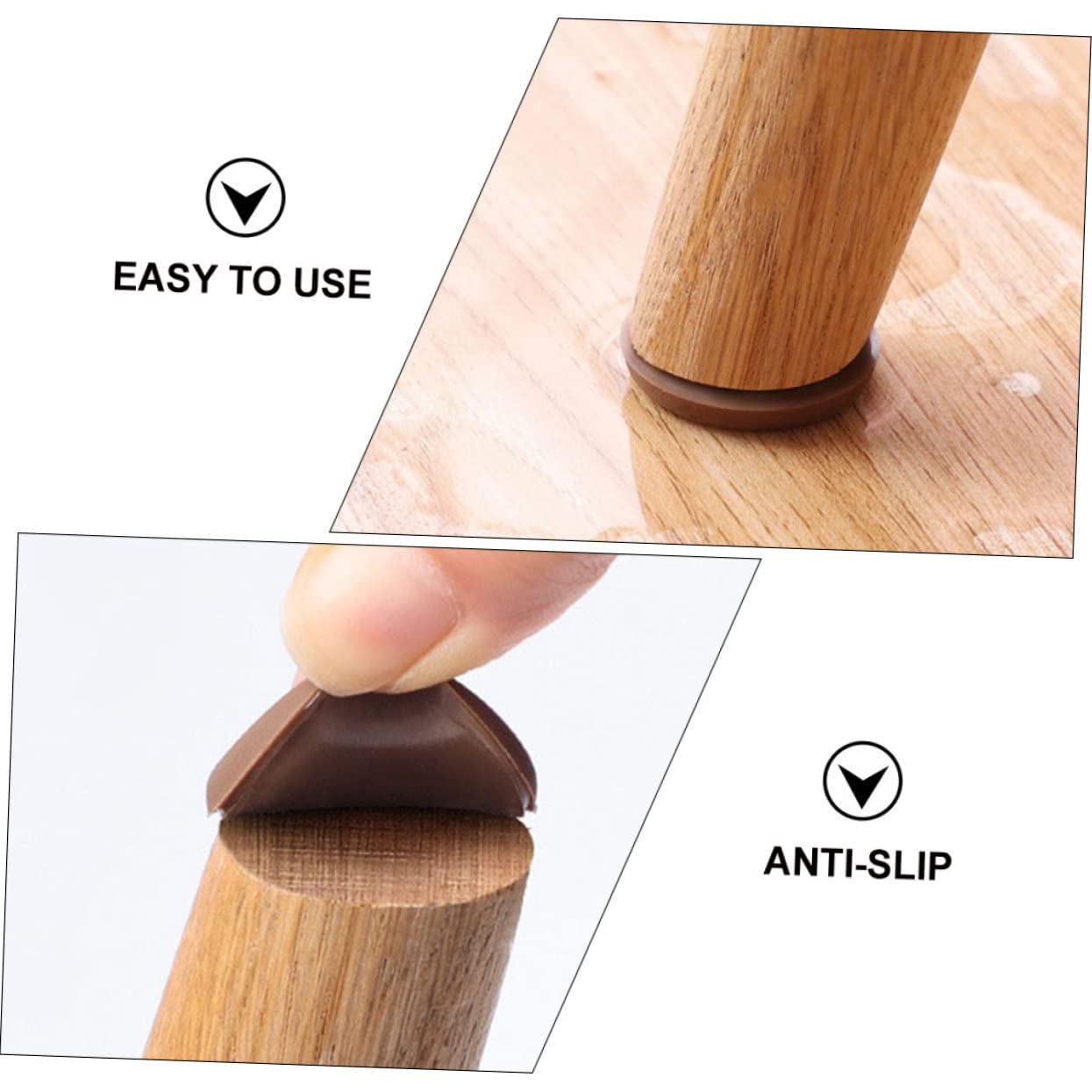 DOITOOL 5 Series Mantel Almohadillas De Fieltro Agarre Corredizo Pie Protector Patas Mesa Tacos para Patas Sillas Alfombrillas Protectoras para Muebles Gel De Sílice Brown 8 Piezas X 5