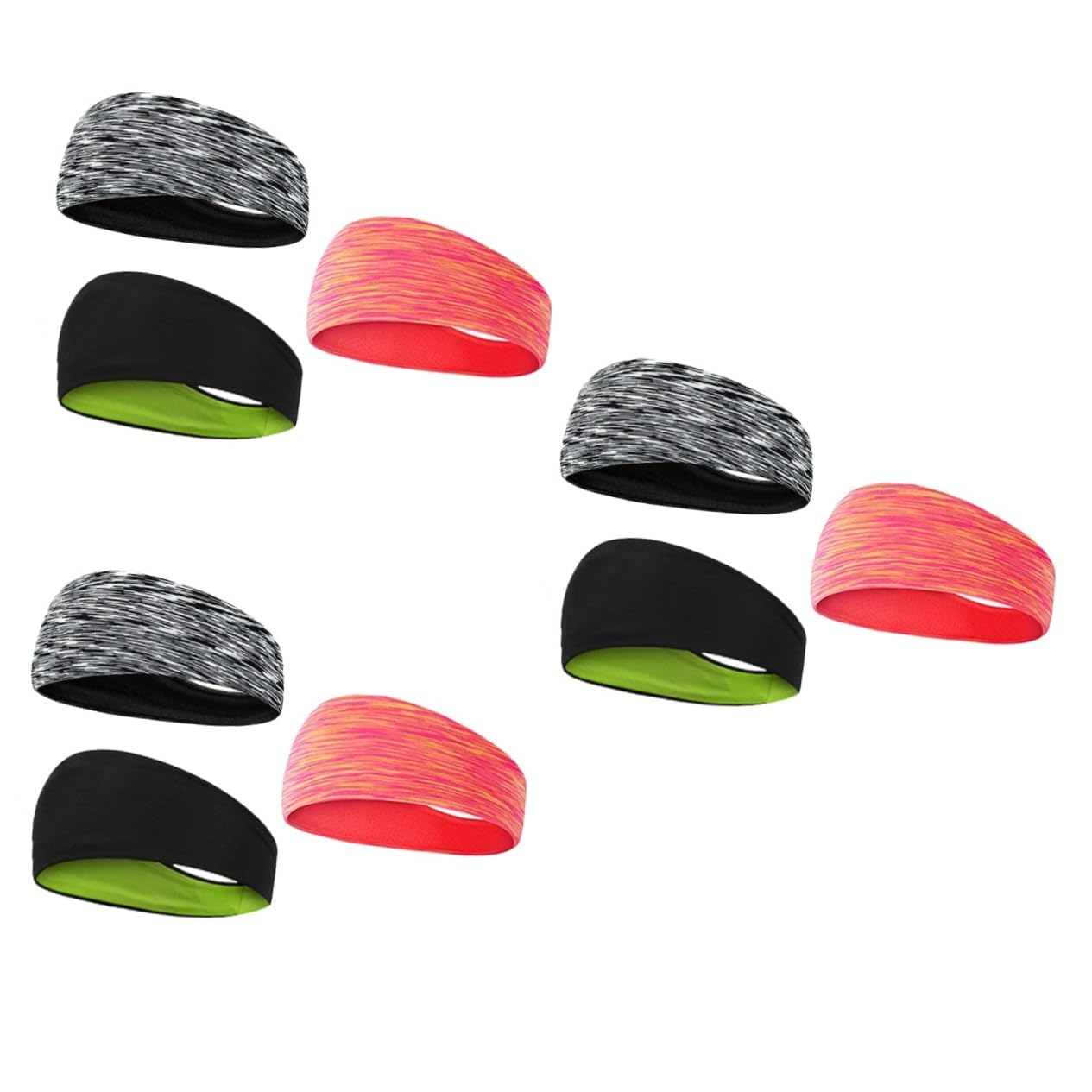Didiseaon 9piezas Elásticas Absorbentes De Sudor Para y Gimnasio Accesorio y Running Naranja Gris