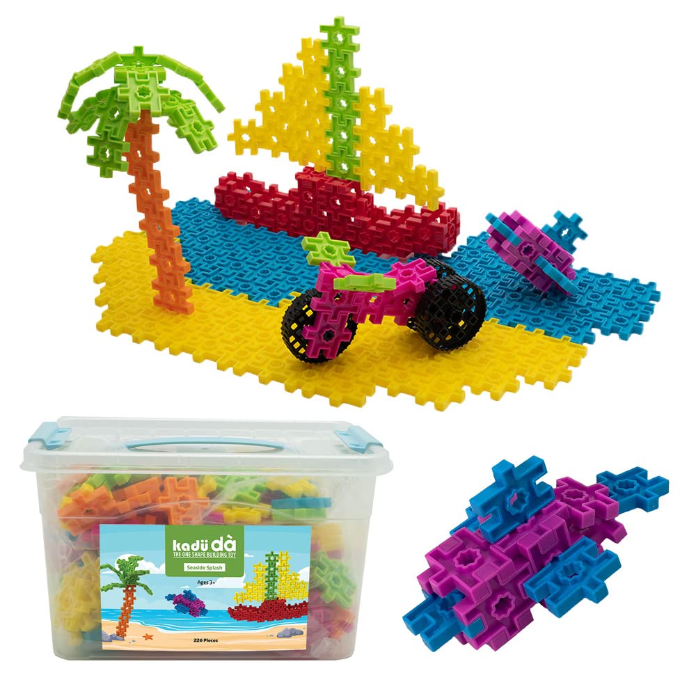 Incredibly Interconnectable Toys KADU DA Seaside Splash 226 Piece Set - STEM/STEAM Building + Construction Toy, for Open + Imaginative Play