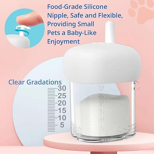 MANON ROSA Kit de alimentación de biberones para mascotas recién nacidas, botella de leche y cuchara para animales pequeños, bebés, cachorros,